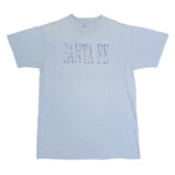 BUMWRAPS Mens Pale Blue Santa Fe Graphic T-Shirt L Short Sleeve Crew Neck