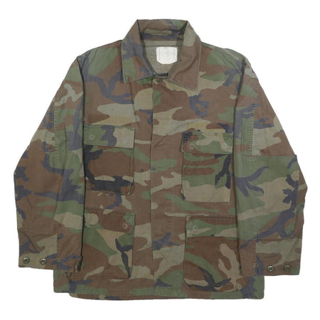 SELMA APPAREL Mens Green Camouflage Cotton Blend Military Jacket M Button