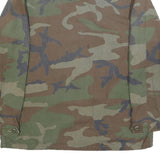 SELMA APPAREL Mens Green Camouflage Cotton Blend Military Jacket M Button