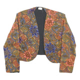 PEDRO MIGUEL Womens Floral Pattern Jacket M Polyester Blend Cropped Stylish