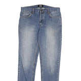 DICKIES Mens Slim Blue Denim Jeans Zip W33 L34 Classic Casual Wear