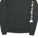 CARHARTT Mens Black Sleeve Logo Long Sleeve Crew Neck T-Shirt S Cotton Blend