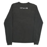 CARHARTT Mens Black Sleeve Logo Long Sleeve Crew Neck T-Shirt S Cotton Blend
