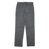 DICKIES Womens Cotton Blend Grey Regular Straight Trousers W26 L29 Workwear