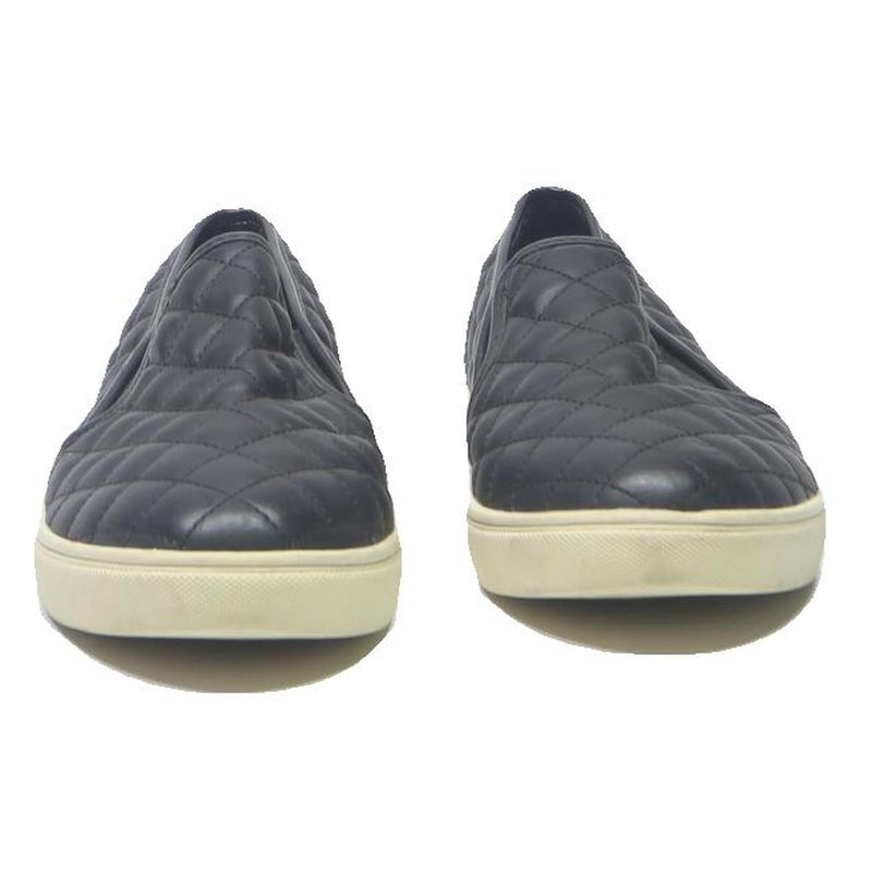 STEVE MADDEN Womens Black Quilted Leather Slip On Shoes UK 6.5 Comfortable
