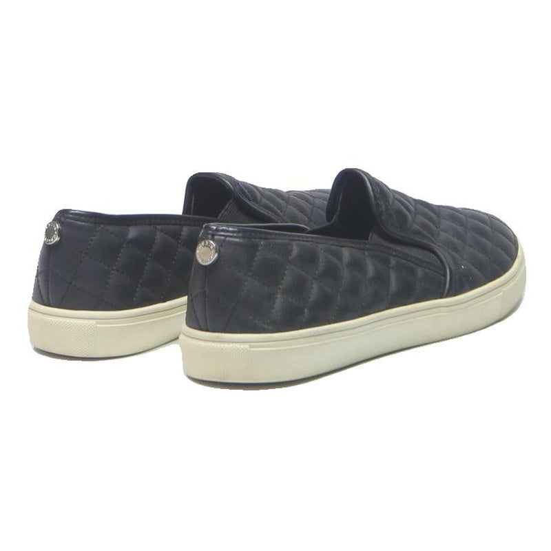 STEVE MADDEN Womens Black Quilted Leather Slip On Shoes UK 6.5 Comfortable