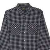 LEE Mens Blue Check Shirt M Cotton Blend Slim Fit Casual Button-Down