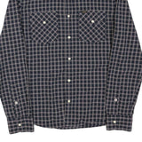 LEE Mens Blue Check Shirt M Cotton Blend Slim Fit Casual Button-Down
