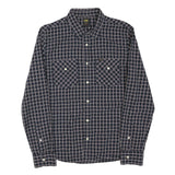 LEE Mens Blue Check Shirt M Cotton Blend Slim Fit Casual Button-Down