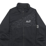 JACK WOLFSKIN Womens Black Floral Polyester Jacket UK 10 Zip Outdoor Sportswear