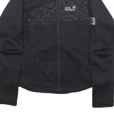 JACK WOLFSKIN Womens Black Floral Polyester Jacket UK 10 Zip Outdoor Sportswear