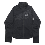JACK WOLFSKIN Womens Black Floral Polyester Jacket UK 10 Zip Outdoor Sportswear