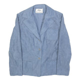 UMBA Womens Blue Button Jacket S Polyester Tailored Plain Stylish Classic