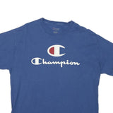 CHAMPION Mens Blue Graphic T-Shirt L Short Sleeve Crew Neck Cotton Blend Casual