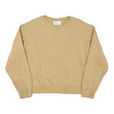 CHAMPION Womens Beige Crew Neck M Classic Logo Cotton Blend Pullover Sweatshirt