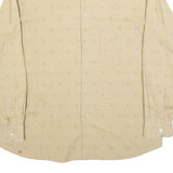 RENOIR Mens Beige Shirt L Long Sleeve Button Polyester Blend Casual Smart
