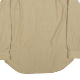 CITY SHIRT Mens Beige Shirt M Embroidered Pocket Floral Design Long Sleeve