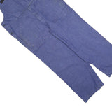 LINEALAVORO Mens Blue Cotton Blend Dungarees Loose Fit XL W40 L26 Workwear