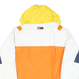 TOMMY HILFIGER Mens White & Orange Sailing Gear Zip Jacket L Polyester Blend