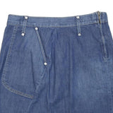 LEVI'S Womens Blue Denim Mini Cotton Blend Skirt L Functional Pockets