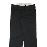 DICKIES Mens Black Cotton Blend Slim Straight Trousers W32 L30 Classic Zip