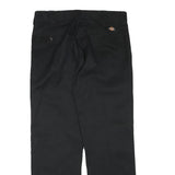 DICKIES Mens Black Cotton Blend Slim Straight Trousers W32 L30 Classic Zip