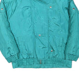 ANDY JOHNS Womens Teal Blue Jacket M Polyester Blend Zip Casual Retro Style