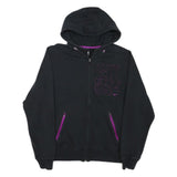 NIKE Womens Black Hoodie M Cotton Blend Full Zip Fitness Casual Sweatshirt