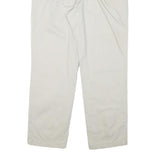 NAUTICA Mens Cotton Blend White Regular Straight Trousers W34 L29 Casual Zip