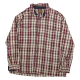 ST JOHNS BAY Mens Maroon & Cream Check Shirt XL Casual Comfortable Cotton