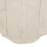 KMART Mens Beige Polyester Blend Shirt XL Long Sleeve Button Front Casual