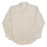 KMART Mens Beige Polyester Blend Shirt XL Long Sleeve Button Front Casual