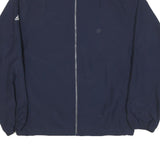 ADIDAS Mens Navy Blue Sports Jacket L Polyester Plain Zip Lightweight