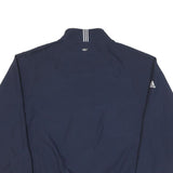 ADIDAS Mens Navy Blue Sports Jacket L Polyester Plain Zip Lightweight