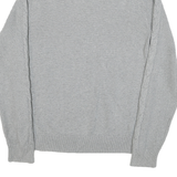 NAUTICA Womens Grey Patterned Jumper Cotton Blend Half Zip Cable Knit S