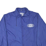 LETS GO Mens Blue Button Jacket L Polyester Blend Plain Casual Outerwear