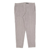 BOSS HUGO BOSS Womens Polyester Blend Beige Slim Straight Trousers W34 L28