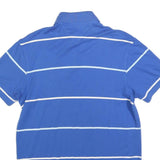 TOMMY HILFIGER Mens Blue & White Striped Polo Shirt XS Classic Cotton Blend