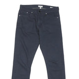 CALVIN KLEIN Mens Cotton Blend Navy Regular Straight Trousers W30 L30