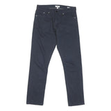 CALVIN KLEIN Mens Cotton Blend Navy Regular Straight Trousers W30 L30