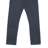 CALVIN KLEIN Mens Cotton Blend Navy Regular Straight Trousers W30 L30
