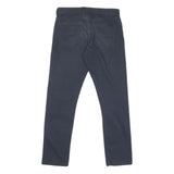 CALVIN KLEIN Mens Cotton Blend Navy Regular Straight Trousers W30 L30