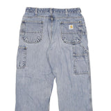 CARHARTT Mens Jeans Blue Regular Straight Denim Stone Wash W32 L29 Workwear