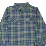 COLUMBIA Mens Blue & Green Plaid Shirt XL Cotton Blend Lightweight Casual
