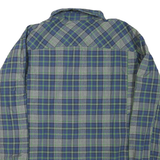 COLUMBIA Mens Blue & Green Plaid Shirt XL Cotton Blend Lightweight Casual