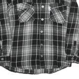 NATURE Mens Black & Grey Check Shirt XL Button Front Long Sleeve Casual