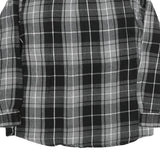 NATURE Mens Black & Grey Check Shirt XL Button Front Long Sleeve Casual