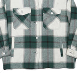 ZARA Womens Green & White Check Jacket M Polyester Blend Button Closure Casual