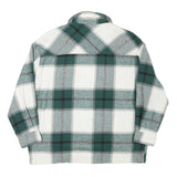 ZARA Womens Green & White Check Jacket M Polyester Blend Button Closure Casual