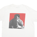 POETIC JUSTICE Mens White L Graphic T-Shirt Short Sleeve Crew Neck Cotton Blend